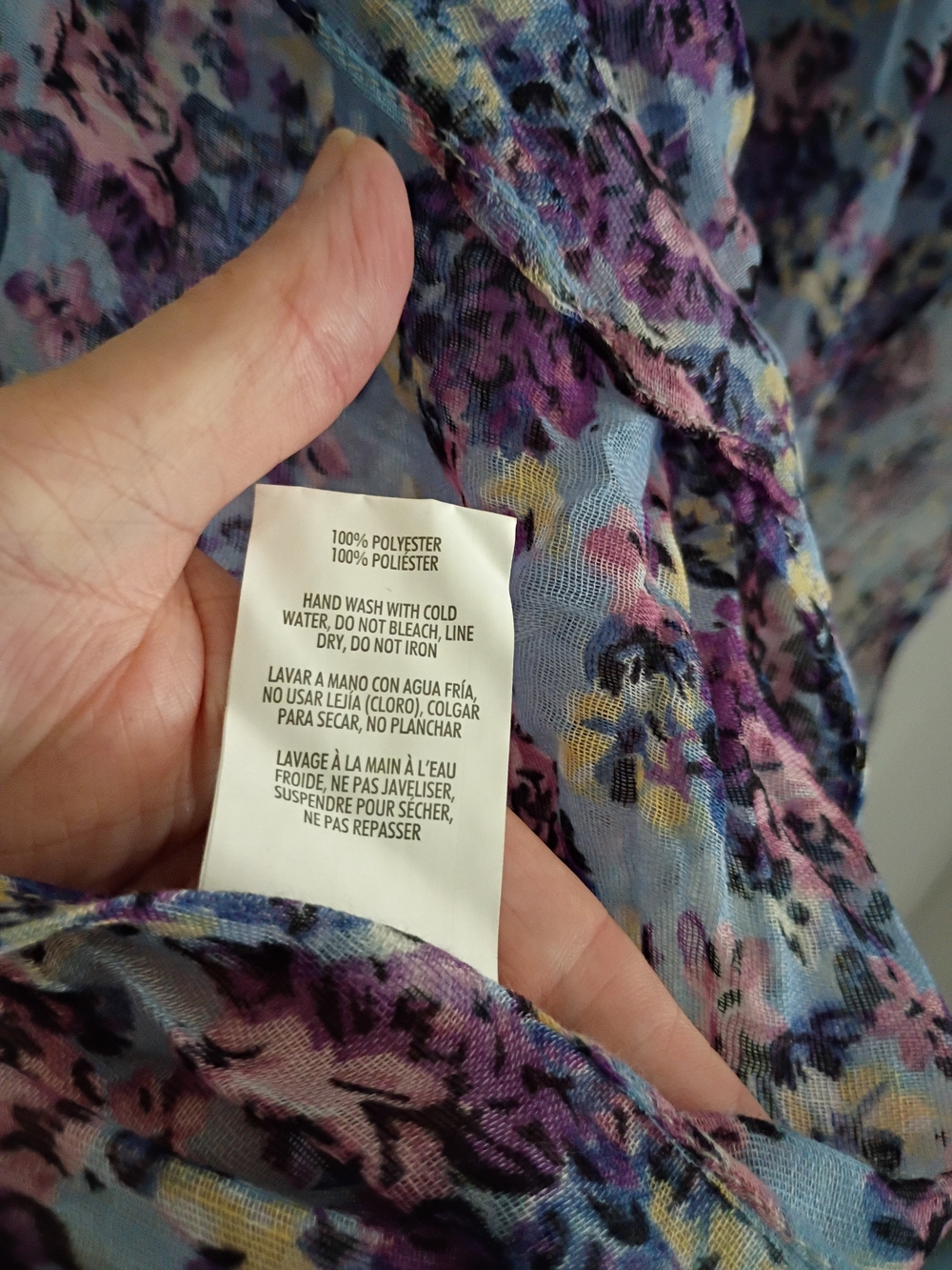 Light Blue Floral Ruffle Scarf - Picture 3 of 8